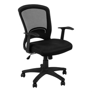 Scranton & Co Modern Adjustable Mid Back Office Chair in Black