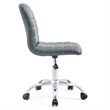 Scranton & Co Modern Vinyl/Nylon Mid-Back Armless Swivel Office Chair in Gray