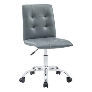 Scranton & Co Modern Faux Leather/Steel Mid-Back Swivel Office Chair in Gray