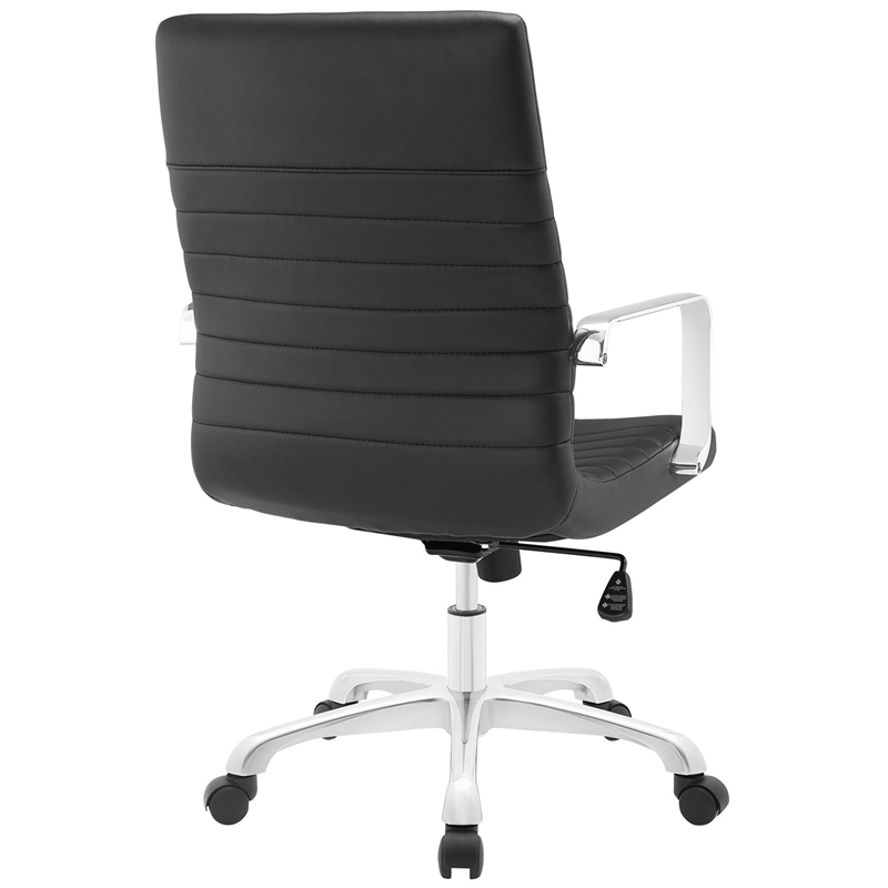 Scranton & Co Contemporary Mid Back Swivel Office Chair in Black