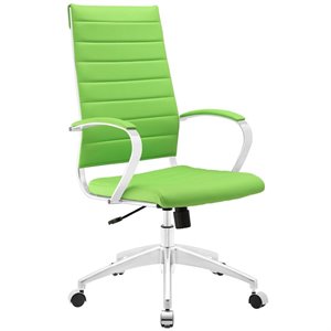 scranton & co modern modern high back office chair in bright green