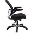 Scranton & Co Modern Sponge/Fabric Office Chair with Flip-Up Arms in Black