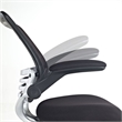Scranton & Co Modern Sponge/Fabric Office Chair with Flip-Up Arms in Black