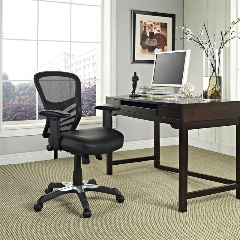 Scranton & Co Modern Breathable Mesh Back Office Chair in Black