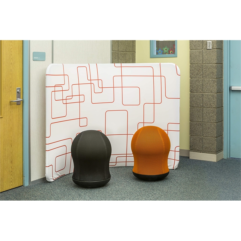 Scranton & Co Contemporary Swivel Ball Office Chair in Black