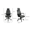 Scranton & Co Leather and Iron Executive Swivel Office Chair in Onyx Black