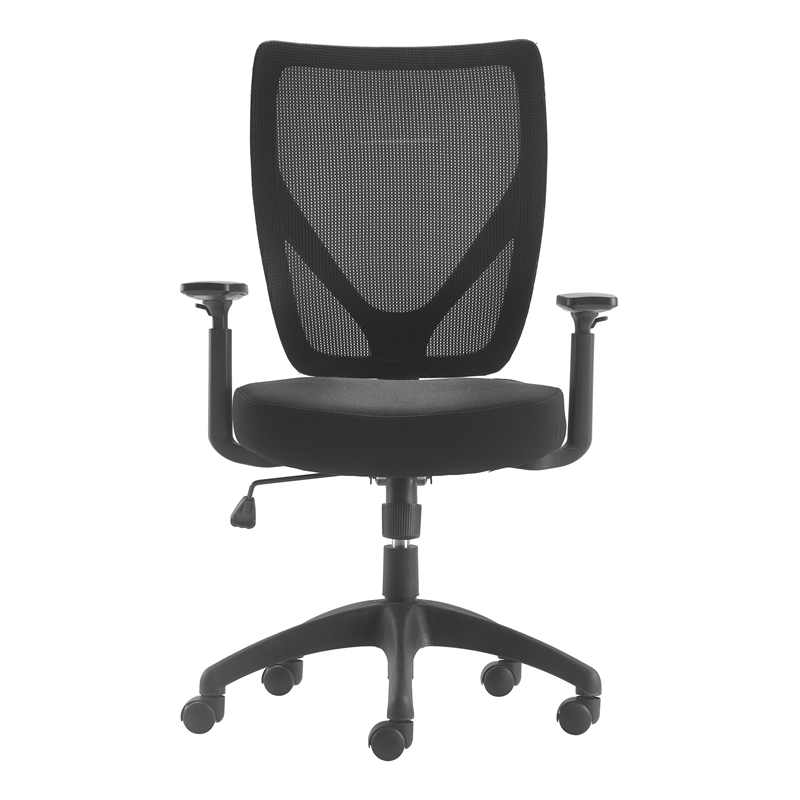 Scranton & Co Modern Jet Black Mesh Office Chair with Nylon Base