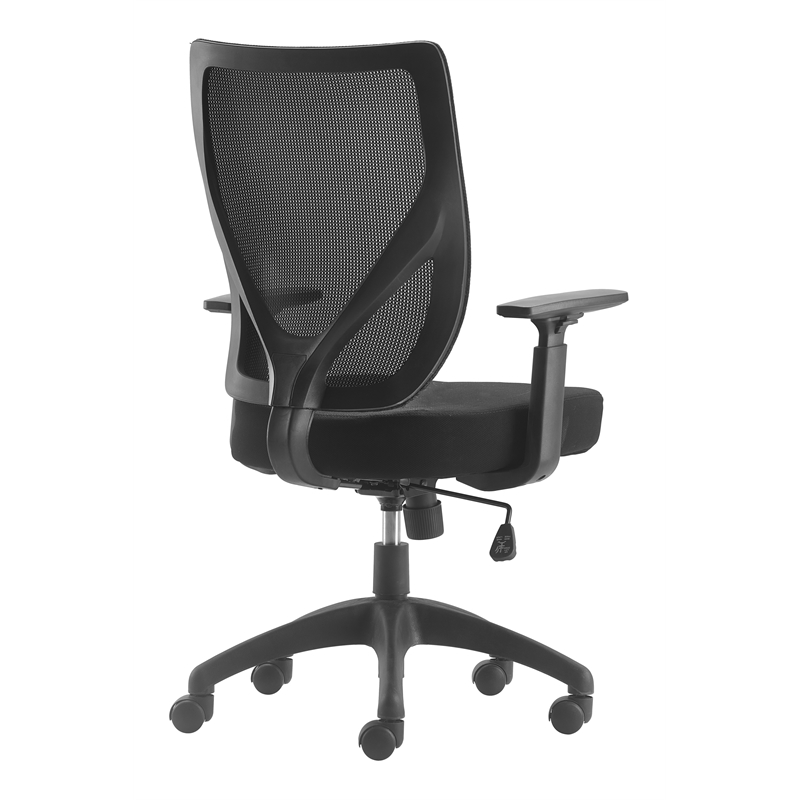 Scranton & Co Modern Jet Black Mesh Office Chair with Nylon Base