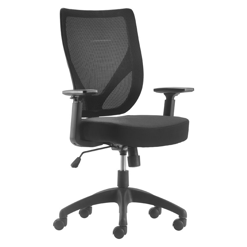 Scranton & Co Modern Jet Black Mesh Office Chair with Nylon Base