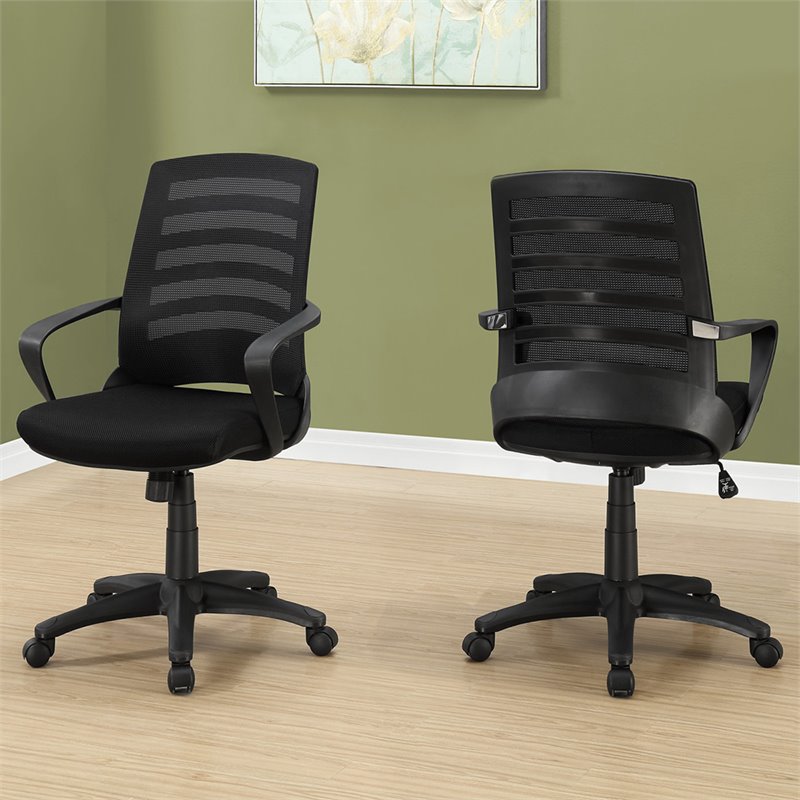 Scranton & Co Modern Ergonomic Swivel Office Chair in Black