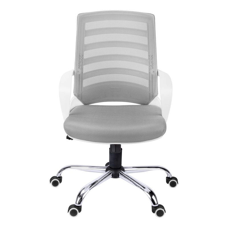 Scranton & Co Ergonomic Swivel Office Chair in White and Gray