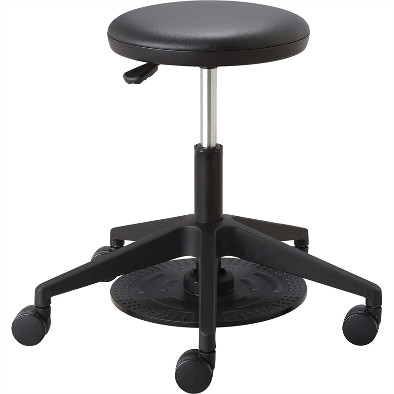 Scranton & Co Products Foot Pedal Lab Stool 3437BL Black Vinyl