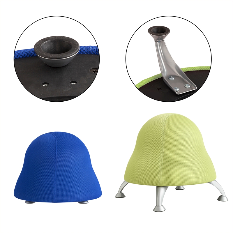 Scranton & Co Low Profile Vinyl Upholstered Ball Chair in Blue