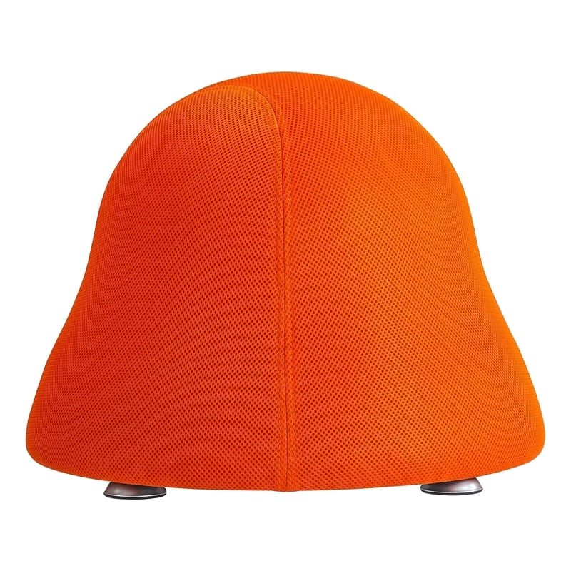 Scranton & Co Low Profile Vinyl Upholstered Ball Chair in Orange