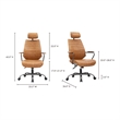 Scranton & Co Contemporary Leather Executive Swivel Office Chair in Cigare Tan