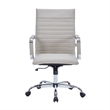 Scranton & Co Mid-Century Faux Leather High Back Executive Swivel Chair in Tan