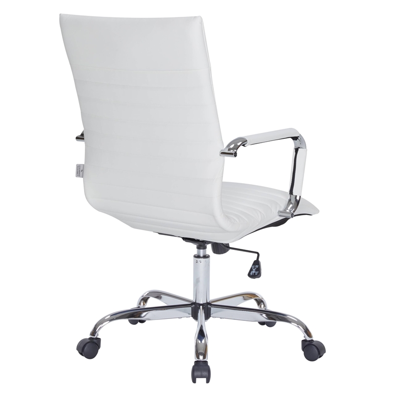 Scranton & Co High Back Leatherette Executive Swivel Office Chair in White