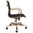 Scranton & Co Modern Leather Swivel Gold Office Chair in Black