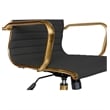 Scranton & Co Modern Leather Swivel Gold Office Chair in Black