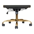 Scranton & Co Modern Leather Swivel Gold Office Chair in Black