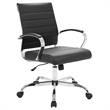 Scranton & Co Modern Adjustable Leather Office Chair in Black