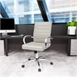 Scranton & Co Mid-Century Faux Leather Executive Swivel Office Chair in Tan