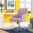 Scranton & Co Modern Fabric/Stainless Steel Office Chair in Lilac/Chrome