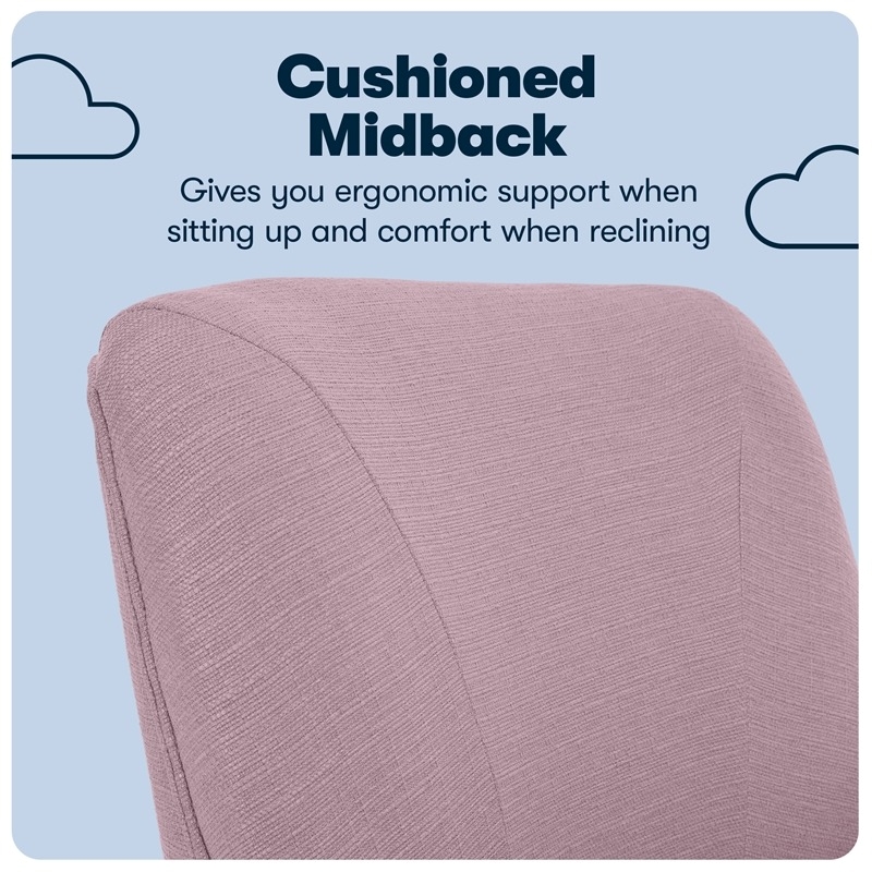 Scranton & Co Modern Fabric/Stainless Steel Office Chair in Lilac/Chrome