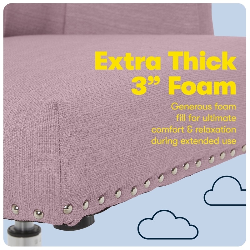 Scranton & Co Modern Fabric/Stainless Steel Office Chair in Lilac/Chrome