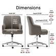 Scranton & Co Modern Home Office Chair  in Soft Medium Gray Fabric