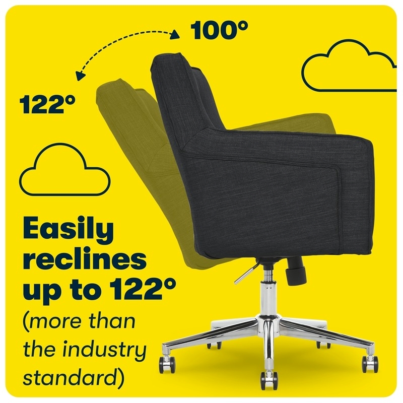Scranton & Co Fabric Home Office Chair with Memory Foam Cushioning in Charcoal