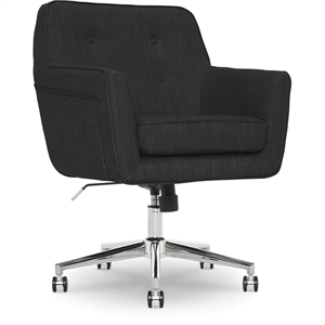 Scranton & Co Fabric Home Office Chair with Memory Foam Cushioning in Charcoal