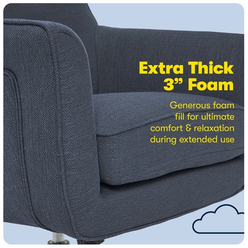 Scranton & Co Fabric Home Office Chair with Memory Foam Cushioning in Blue