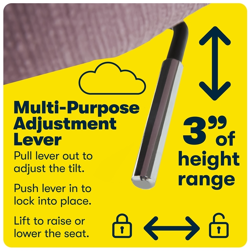 Scranton & Co Modern Fabric/Stainless Steel Office Chair in Chrome/Lilac