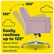 Scranton & Co Modern Fabric/Stainless Steel Office Chair in Chrome/Lilac