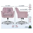 Scranton & Co Modern Fabric/Stainless Steel Office Chair in Chrome/Lilac