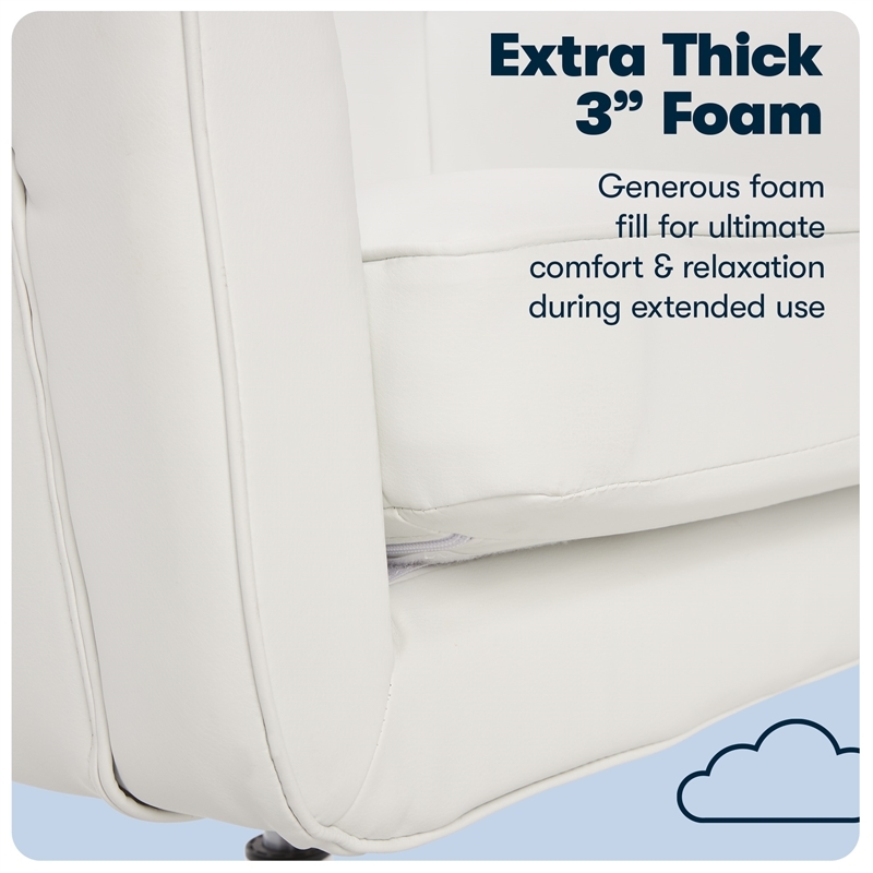 Scranton & Co Fabric Home Office Chair with Memory Foam Cushioning in White