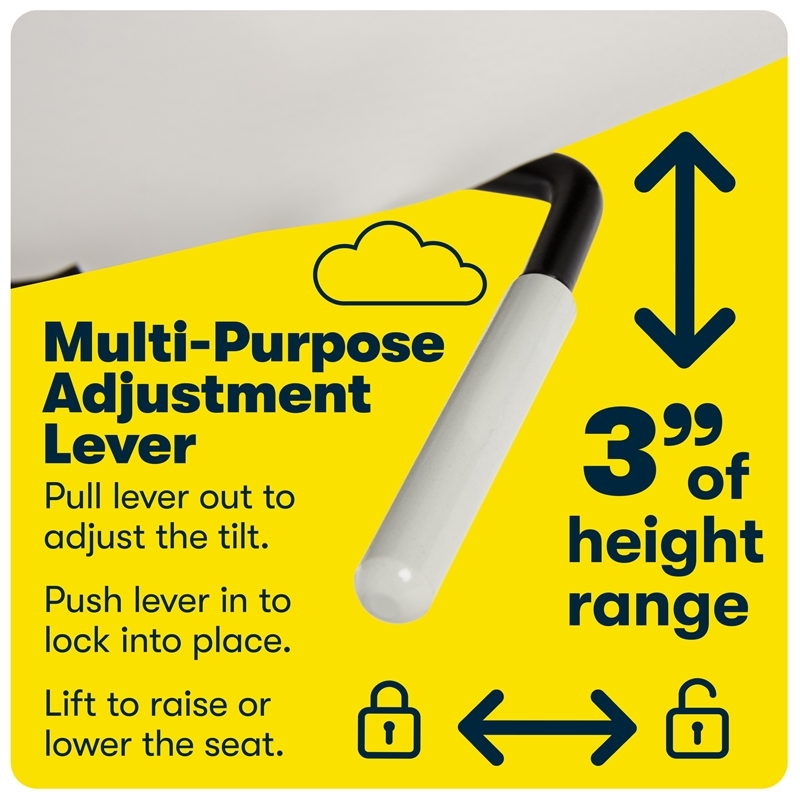 Scranton & Co Fabric Home Office Chair with Memory Foam Cushioning in White