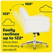 Scranton & Co Fabric Home Office Chair with Memory Foam Cushioning in White