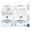 Scranton & Co Fabric Home Office Chair with Memory Foam Cushioning in White