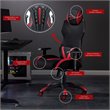 Scranton & Co Modern Mesh Fabric Gaming Computer Chair in Black/Red