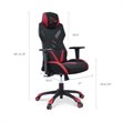 Scranton & Co Modern Mesh Fabric Gaming Computer Chair in Black/Red