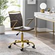 Scranton & Co Modern Faux Leather Webbing Back Swivel Office Chair in Brown