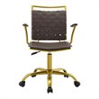 Scranton & Co Modern Faux Leather Webbing Back Swivel Office Chair in Brown