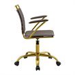 Scranton & Co Modern Faux Leather Webbing Back Swivel Office Chair in Brown