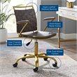 Scranton & Co Modern Faux Leather Webbing Back Swivel Office Chair in Brown