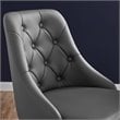 Scranton & Co Faux Leather Tufted Office Swivel Chair in Black and Gray