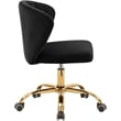 Scranton & Co Contemporary Velvet Swivel Adjustable Office Chair in Black