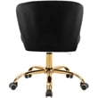 Scranton & Co Contemporary Velvet Swivel Adjustable Office Chair in Black