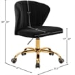 Scranton & Co Contemporary Velvet Swivel Adjustable Office Chair in Black